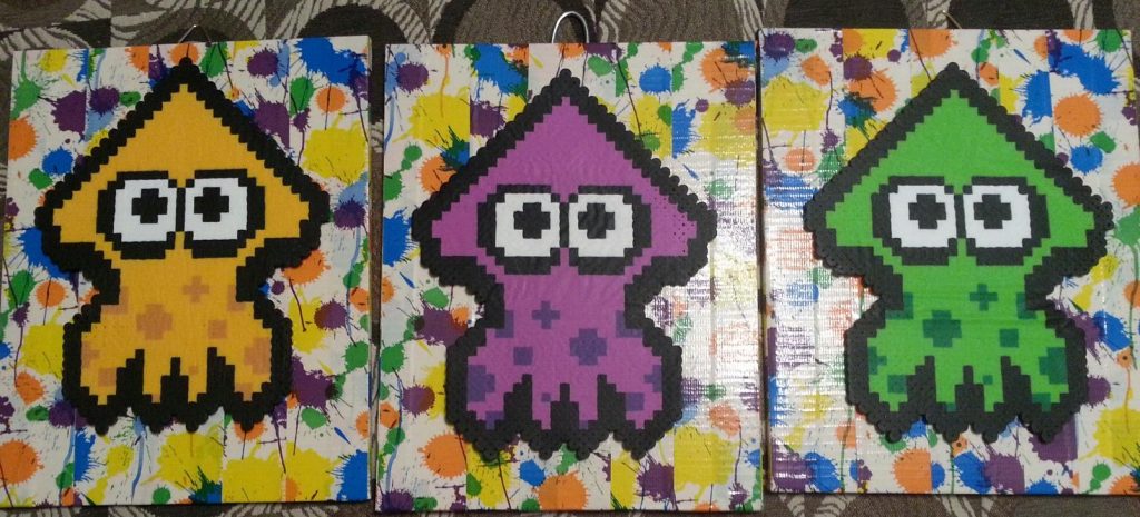 I designed the squids myself. The duct tape is a paint splatter pattern. Seemed like a match made in heaven.